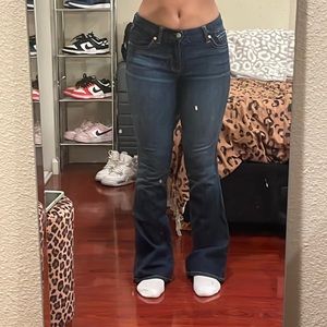 y2k 7 for all man kind low rise flare jeans